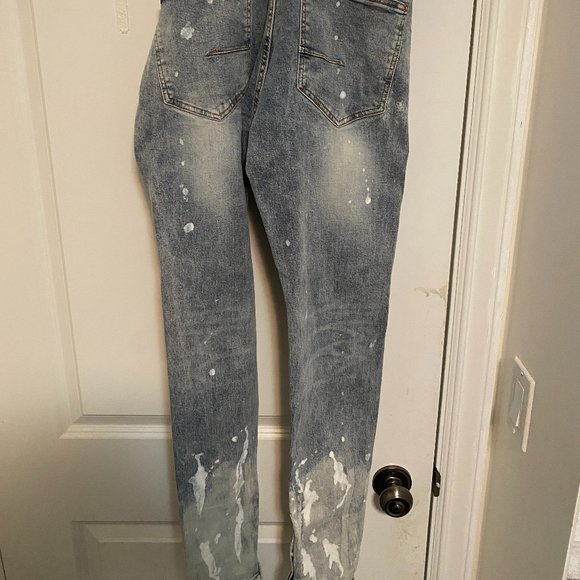 KDNK Ripped Paint Splatter Ripped Skinny Jeans - Picture 2 of 3